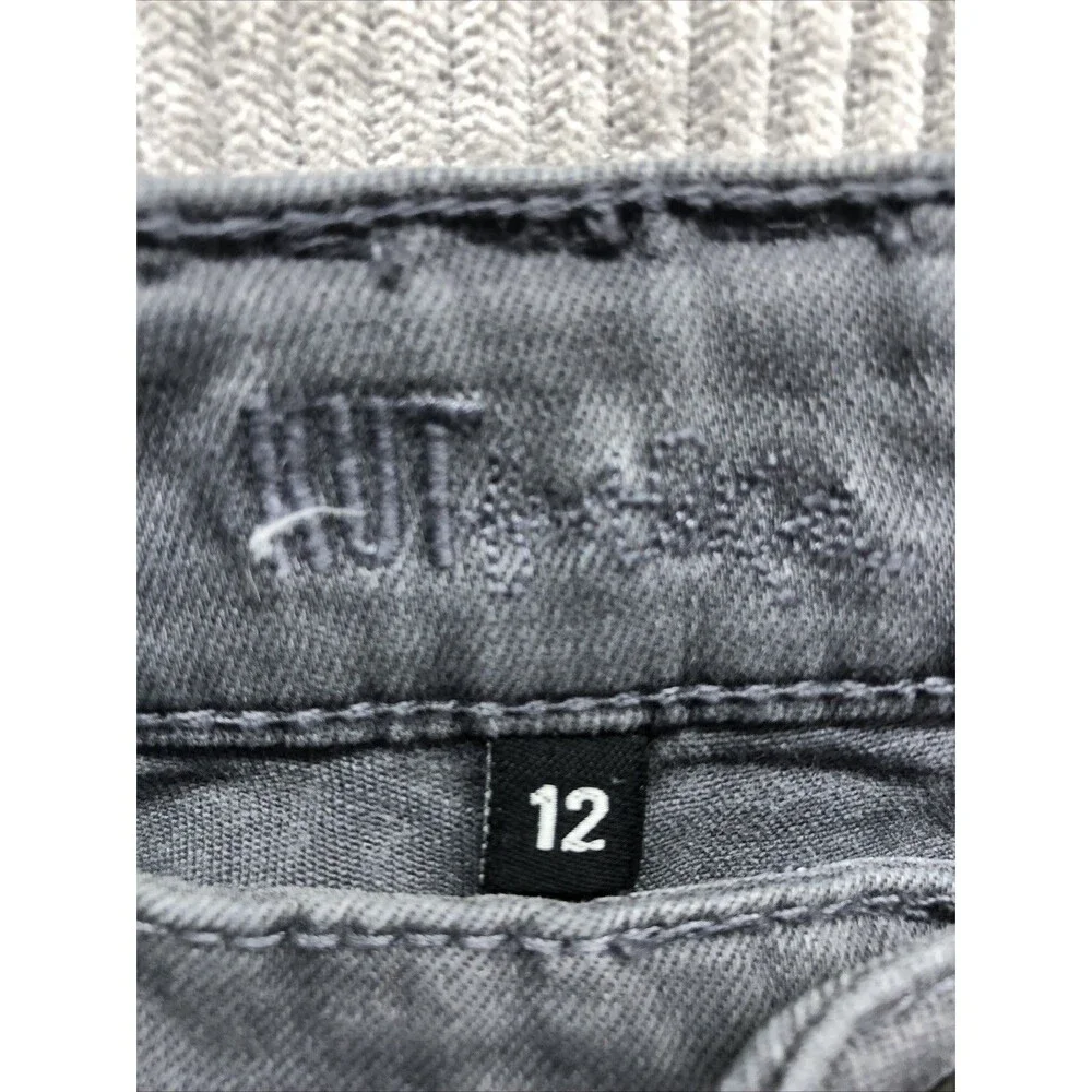 Kut From The Kloth MIA Toothpick Skinny Jeans Size 12 Gray Distressed - Picture 7 of 16